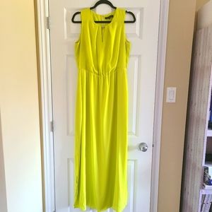 Gorgeous fluorescent yellow maxi dress, Size M, Dynamite, Like new